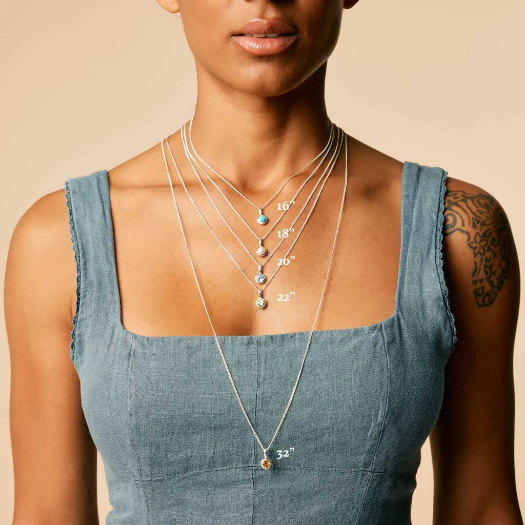 May Birthstone Charm Necklace - Emerald
