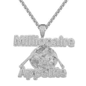 Mens Millionaire Dollar Plate Appetite Custom Designer Pendant Chain