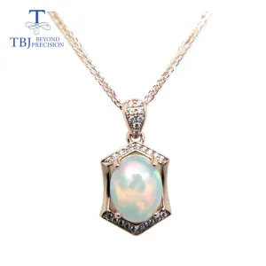 Natural Ethiopian Opal Pendant - 925 Sterling Silver