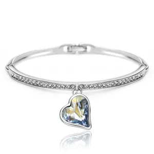 Neoglory Blue Austrian Rhinestone Love Cuff Bangles & Bracelets Indian Girl Best Friend Birthday Gift Fashion