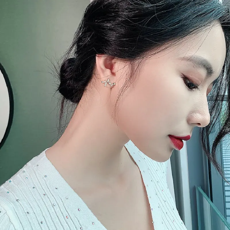 new creative heartbeat stud Earrings