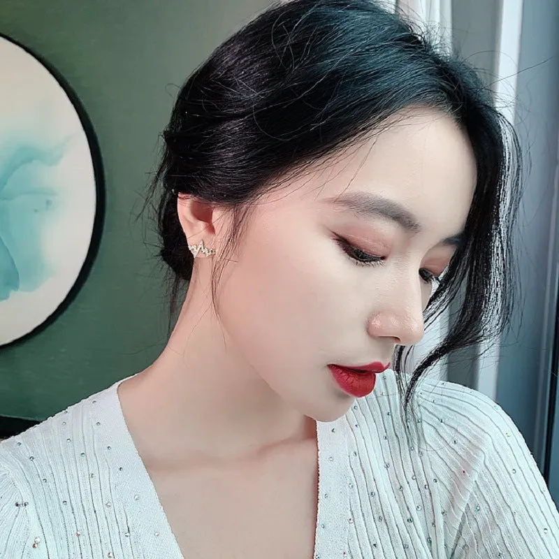 new creative heartbeat stud Earrings