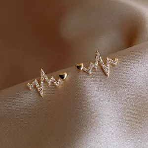 new creative heartbeat stud Earrings