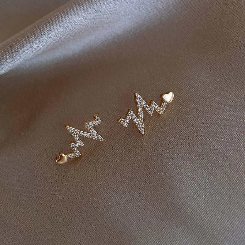 new creative heartbeat stud Earrings