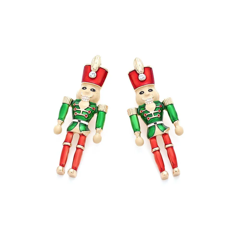 Nutcracker Soldier Alloy Earrings