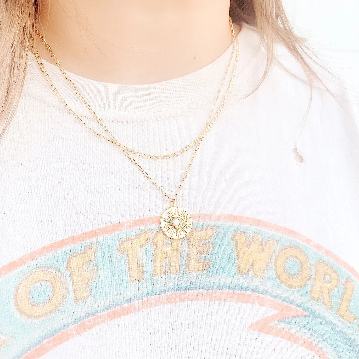 Opal Coin Necklace