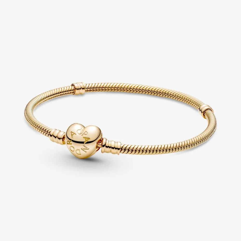 Pandora Moments Heart Clasp Snake Chain Bracelet