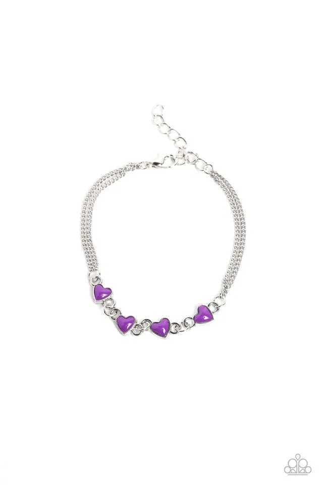 Paparazzi Bracelet ~ Smitten Sweethearts - Purple