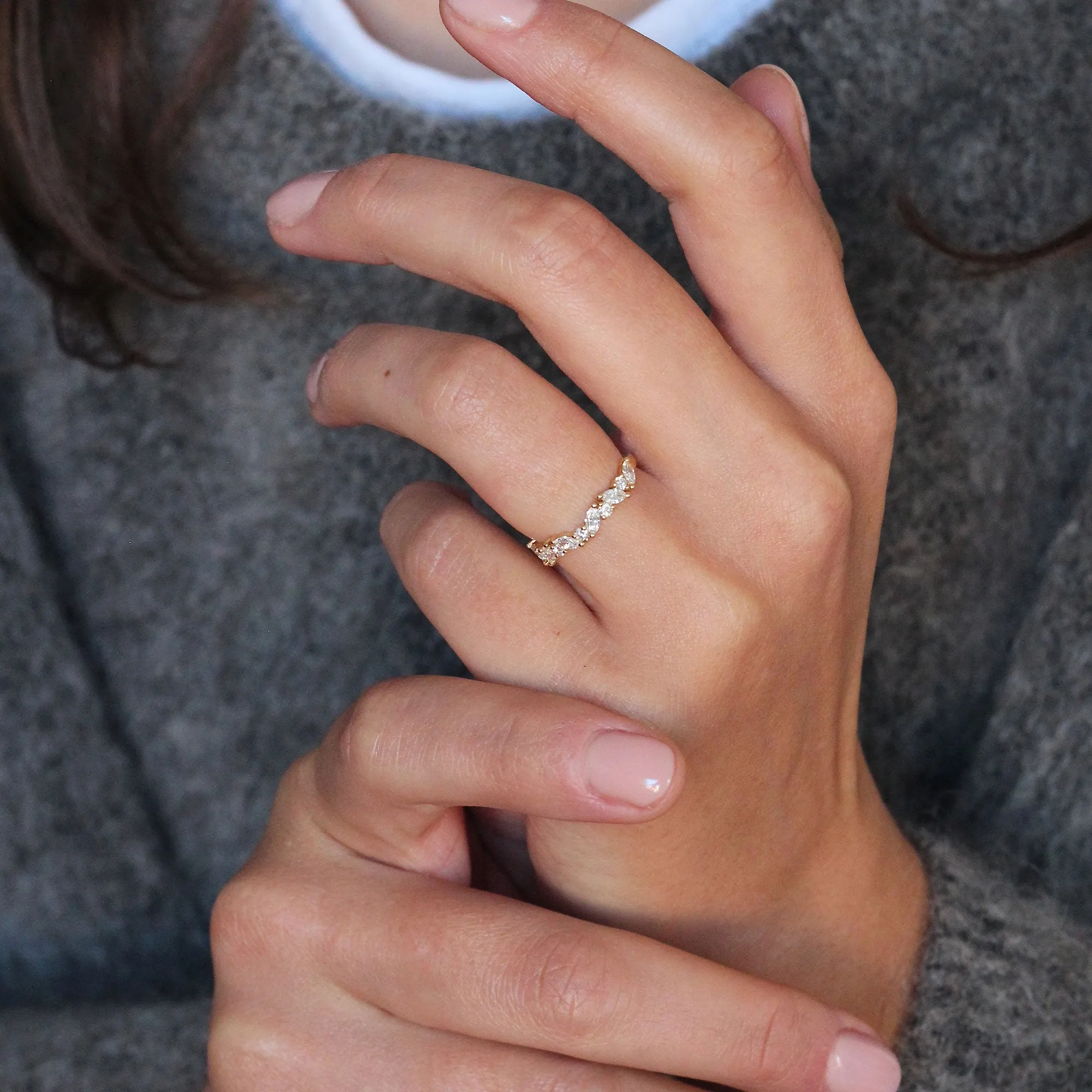 Platinum Diamond Garland Ring