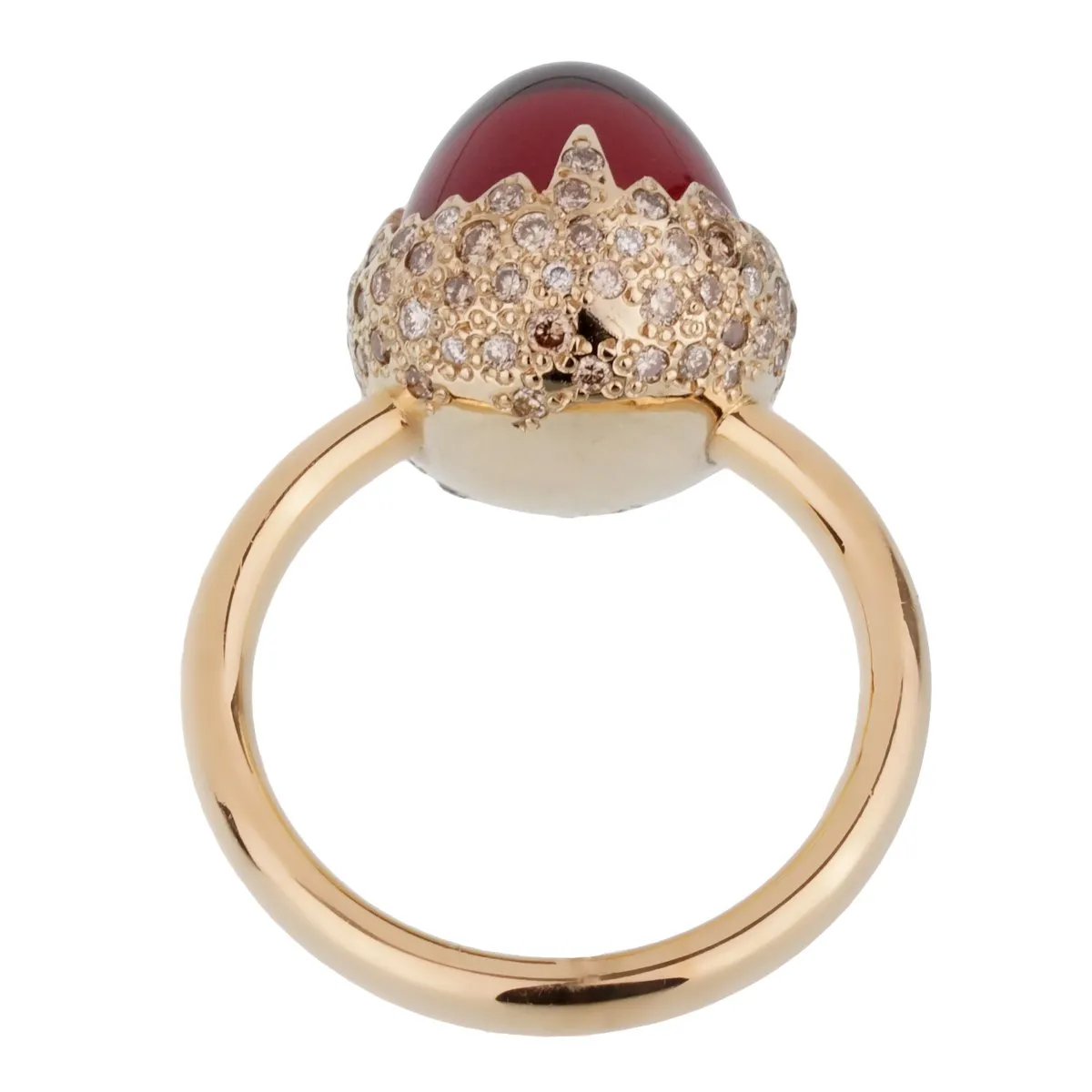Pomellato  6 Carat Garnet Diamond Rose Gold Ring Sz 5 1/4