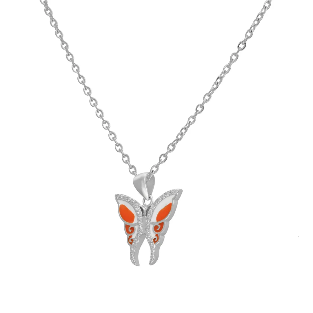 Premium 925 Sterling Silver Orange Fancy Pendant