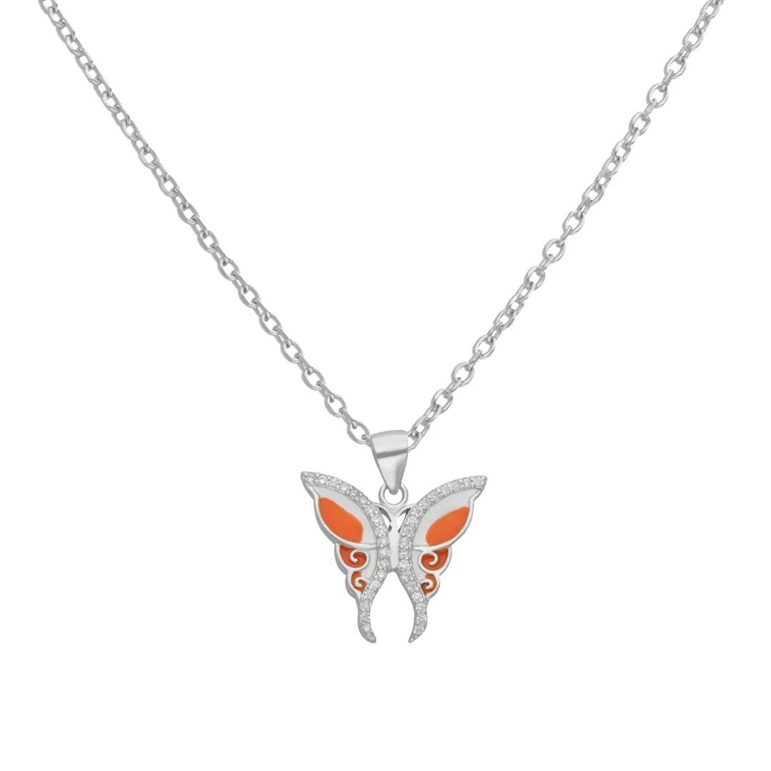 Premium 925 Sterling Silver Orange Fancy Pendant