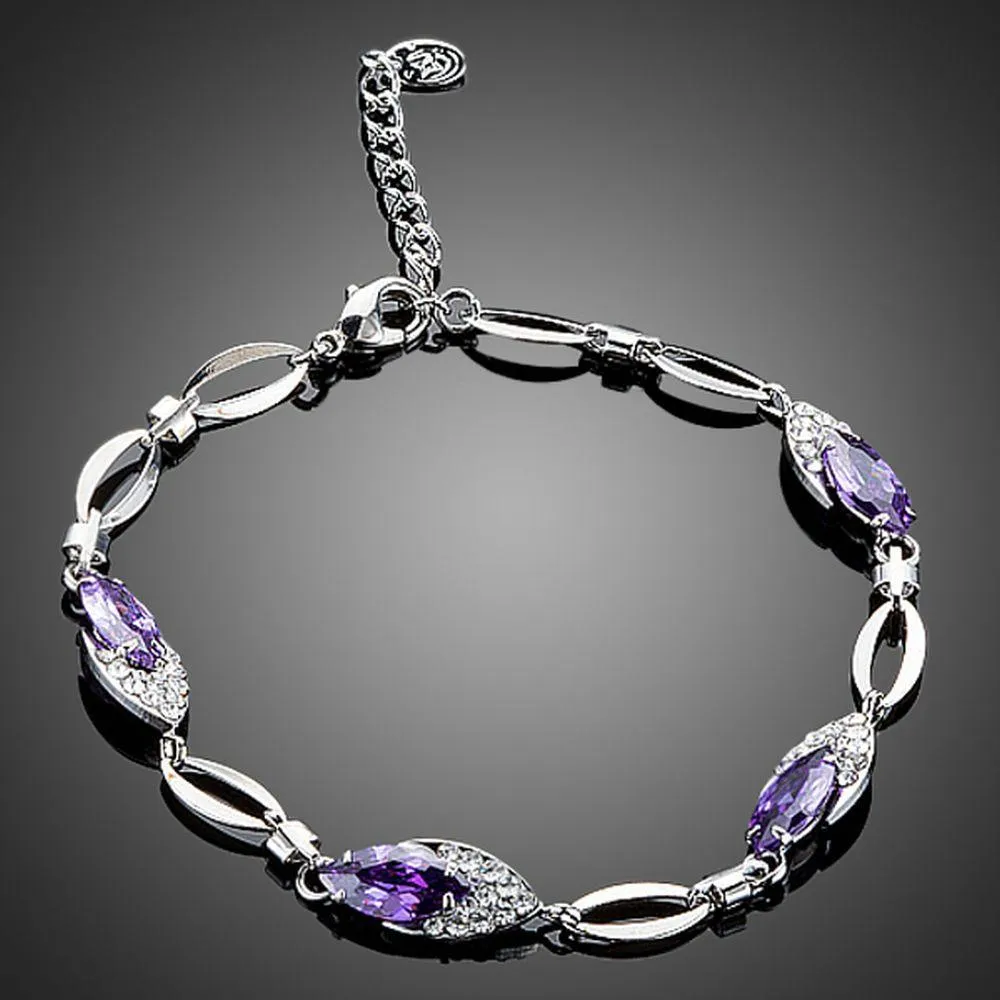Purple Lightweight Cubic Zirconia Bracelet