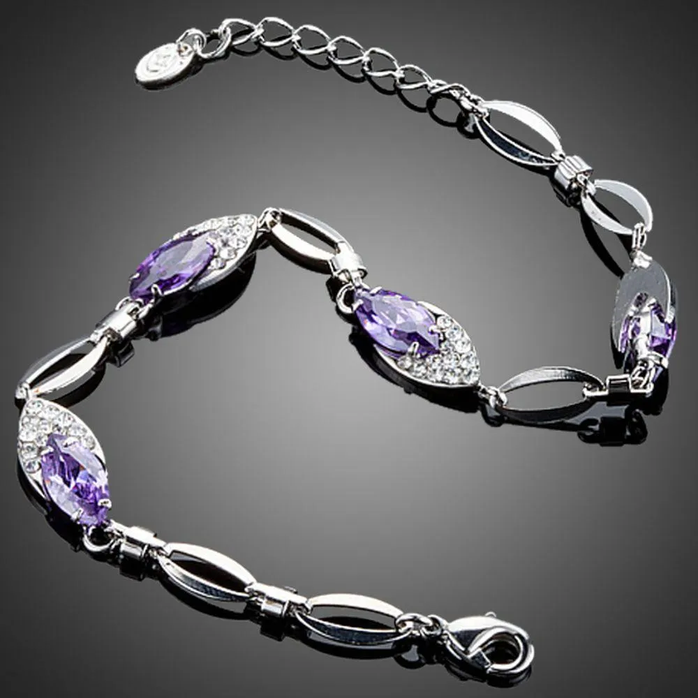 Purple Lightweight Cubic Zirconia Bracelet