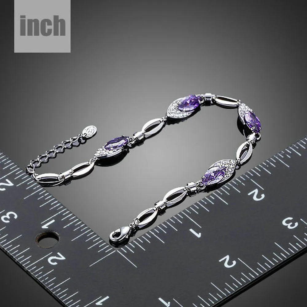 Purple Lightweight Cubic Zirconia Bracelet