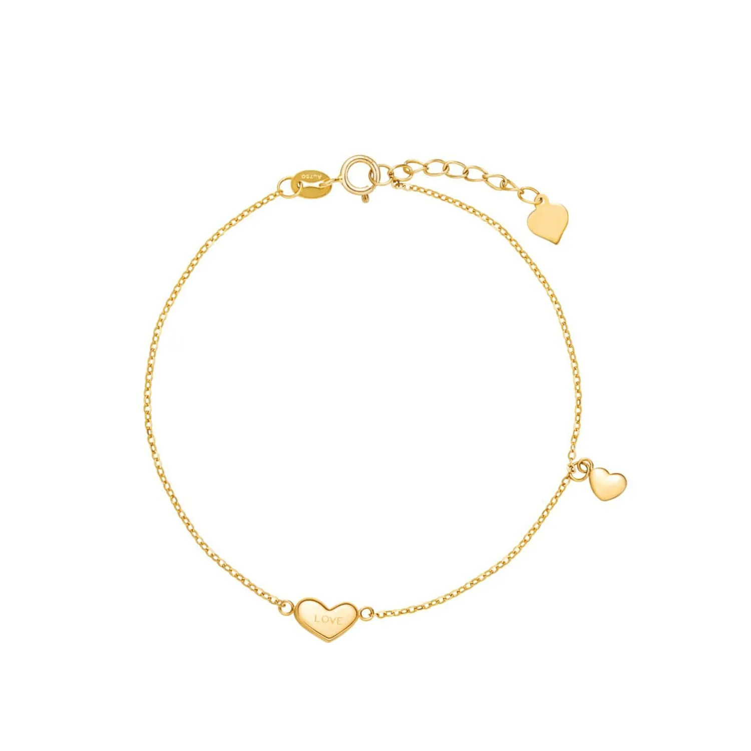 "Heart To Heart" Love Letter 18K Yellow Gold Bracelet
