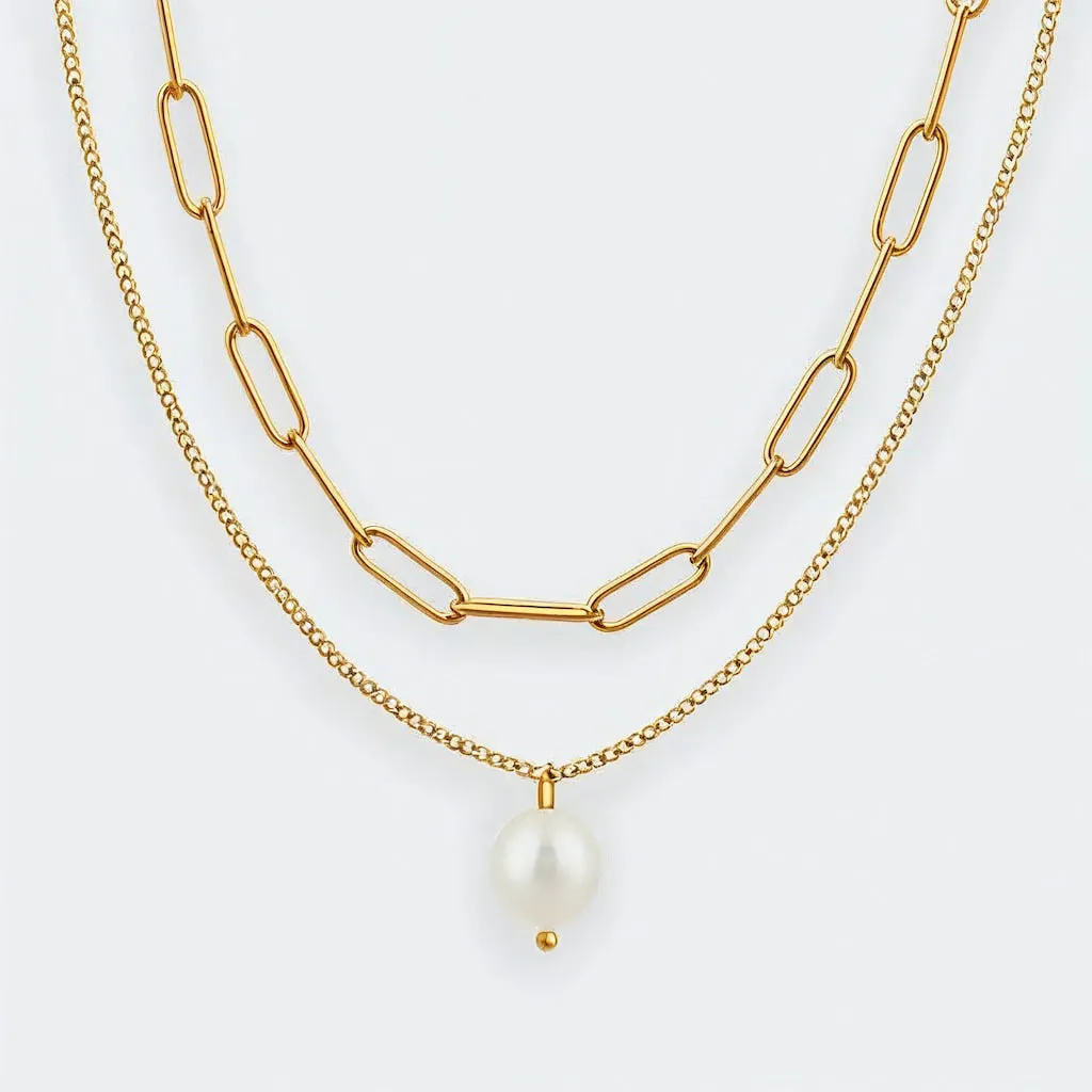 "LISBON" LAYERED PEARL NECKLACE