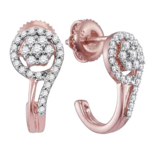 Radiant Rose Gold and Diamond J Hoop Earrings: A Timeless Splendor