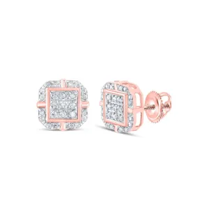 Radiant Rose Gold Diamond Square Earrings: A Timeless Treasure by Splendid Jewellery