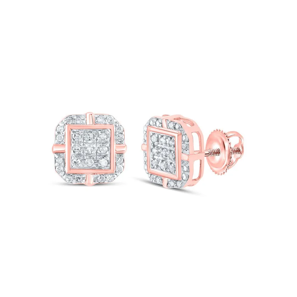 Radiant Rose Gold Diamond Square Earrings: A Timeless Treasure by Splendid Jewellery
