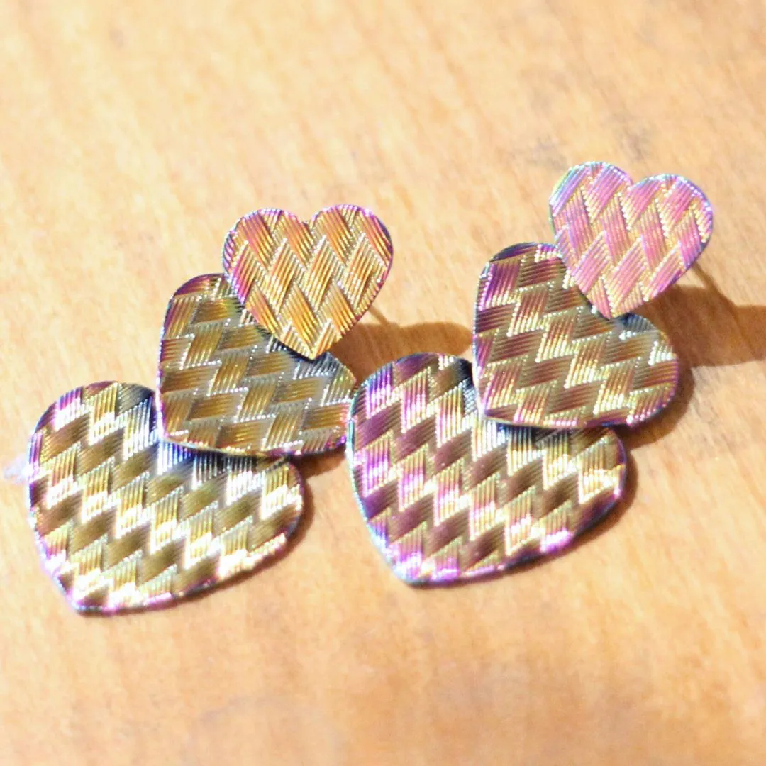 Rainbow Heart Drop Earrings