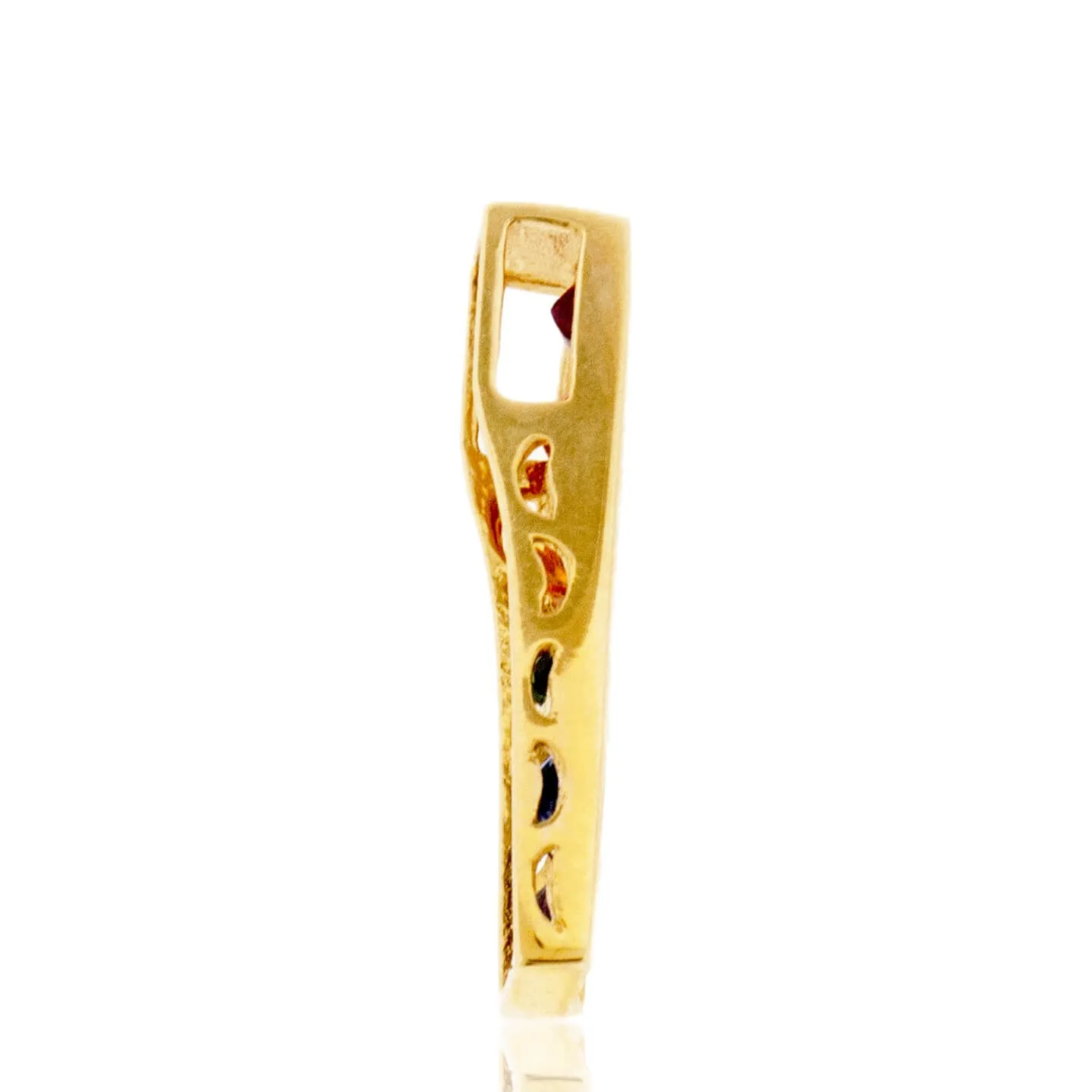 Rainbow Sapphire Bar Style Drop Pendant