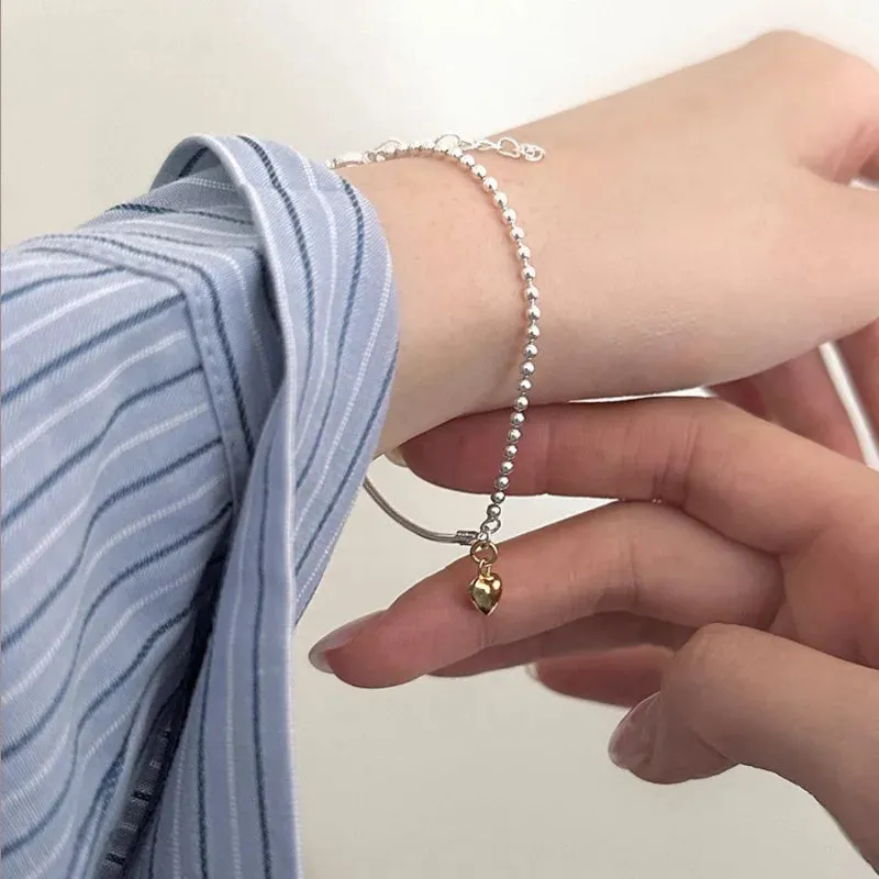 Romance 925 Sterling Silver Double Love Bracelet