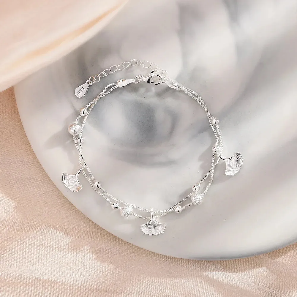 Romance 925 Sterling Silver Double Love Bracelet