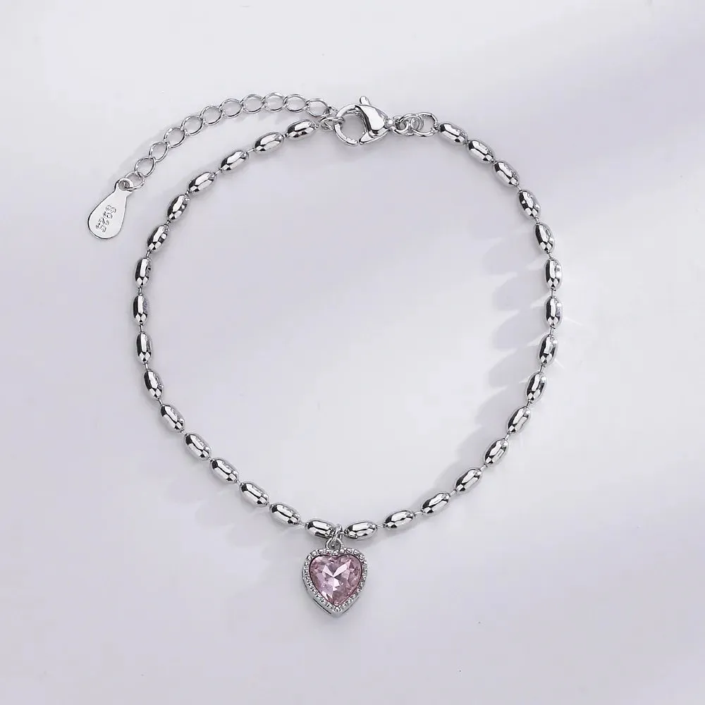 Romance 925 Sterling Silver Double Love Bracelet