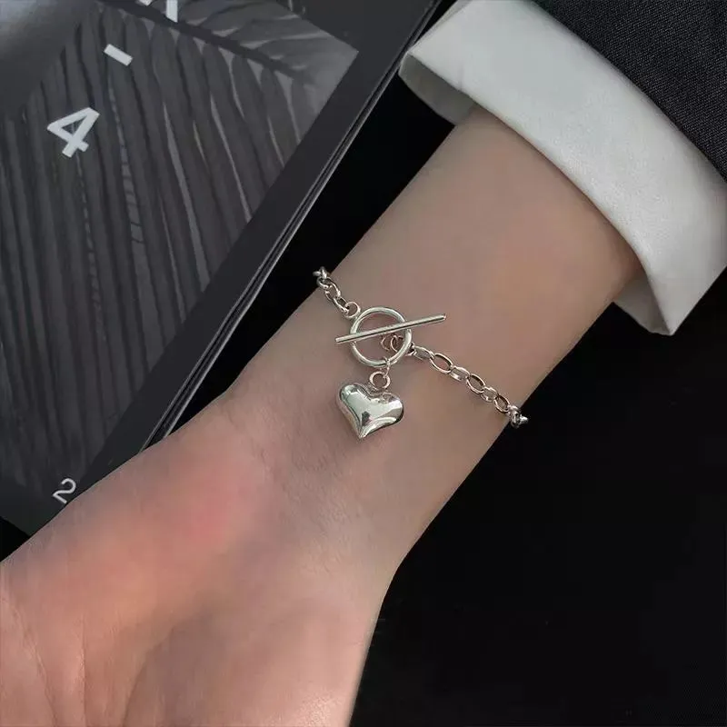 Romance 925 Sterling Silver Double Love Bracelet