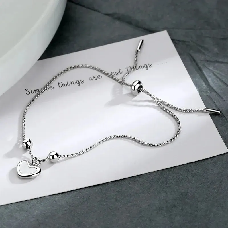 Romance 925 Sterling Silver Double Love Bracelet