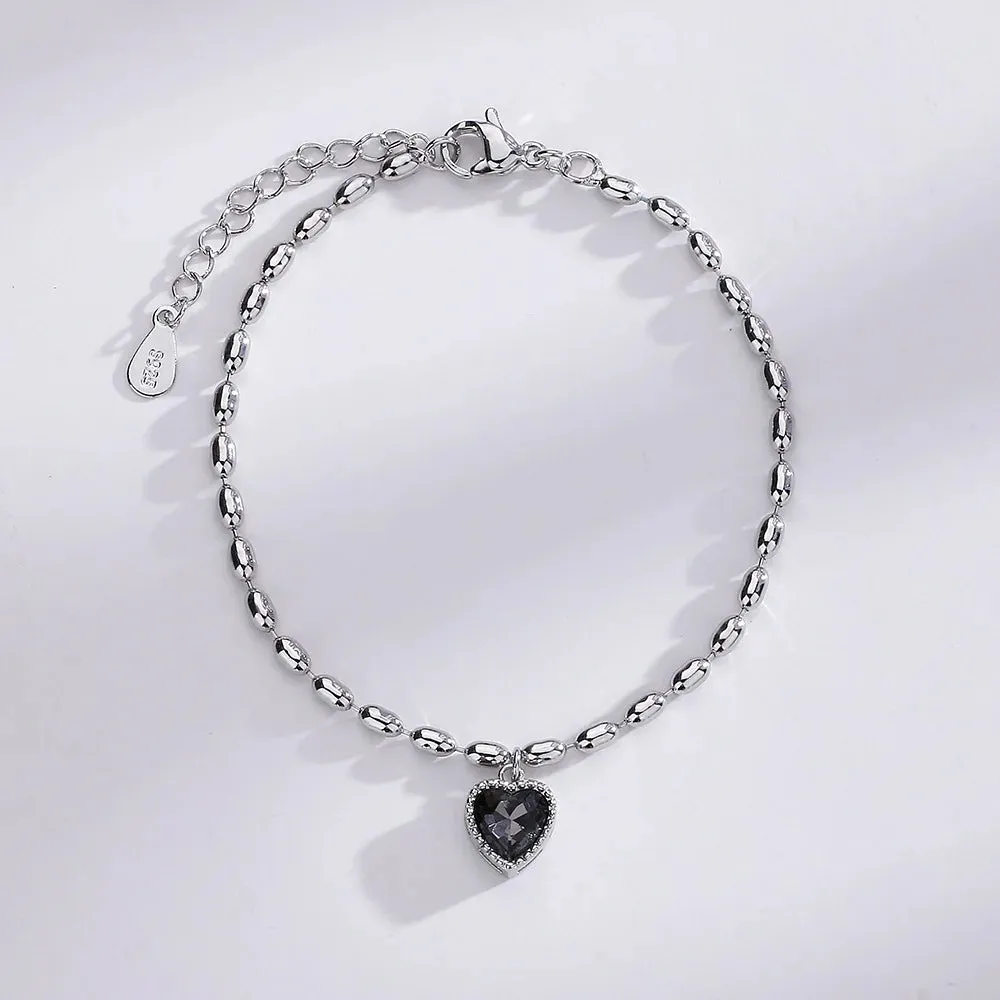 Romance 925 Sterling Silver Double Love Bracelet