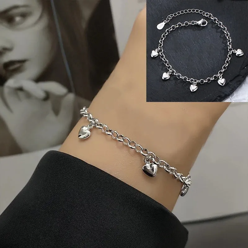 Romance 925 Sterling Silver Double Love Bracelet