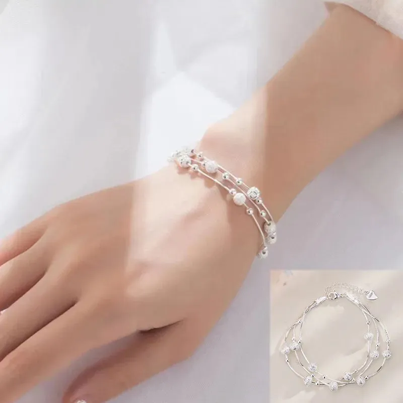 Romance 925 Sterling Silver Double Love Bracelet