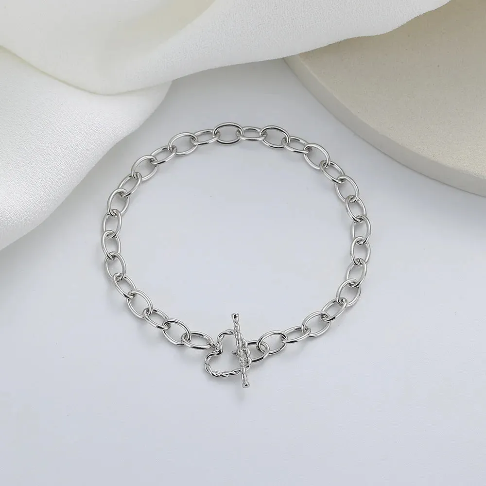 Romance 925 Sterling Silver Double Love Bracelet
