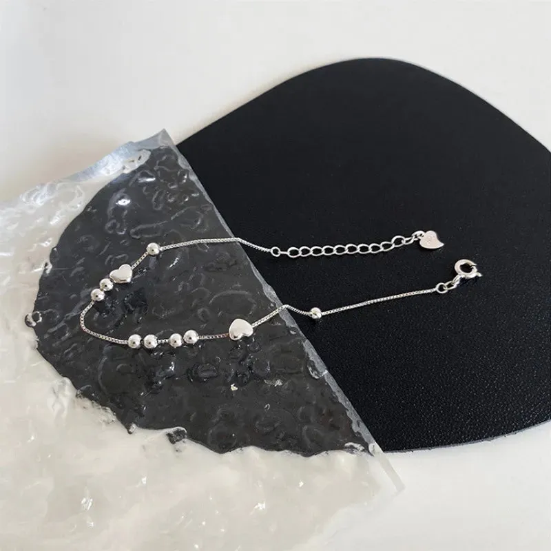 Romance 925 Sterling Silver Double Love Bracelet