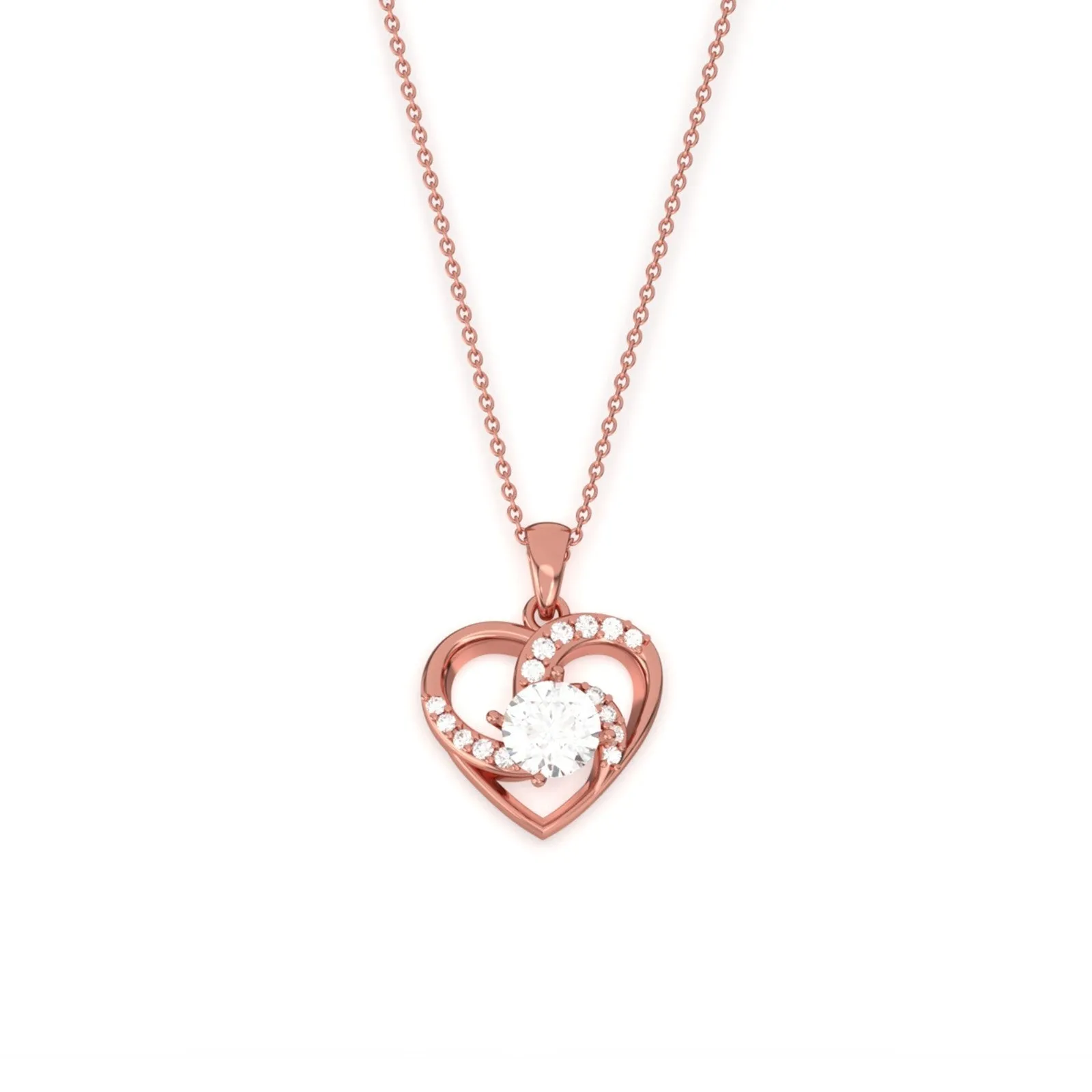 Rose Gold Heart Love Pendant