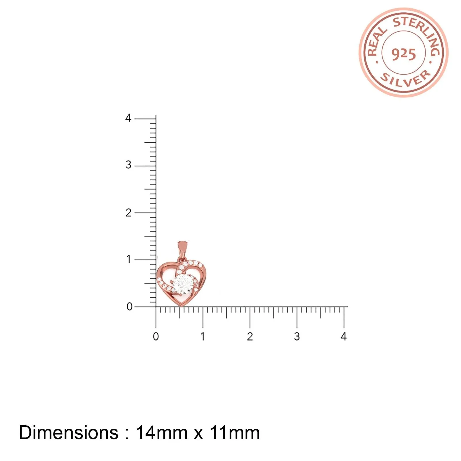 Rose Gold Heart Love Pendant