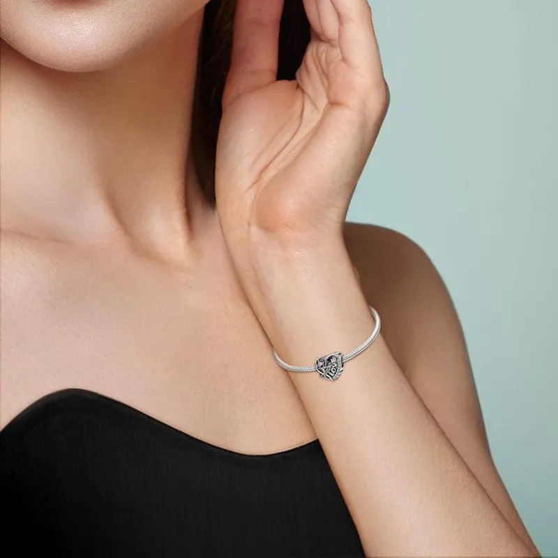 Rose Love Heart Charm