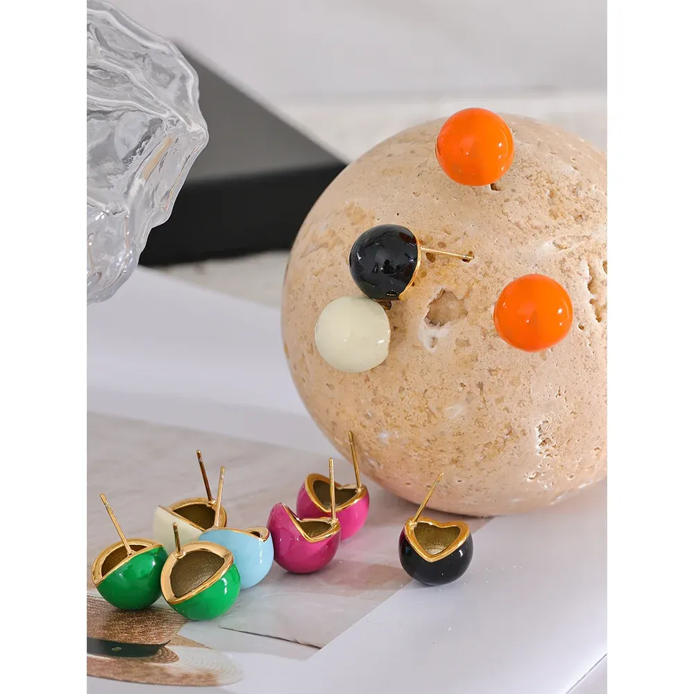 Round Stud Earrings