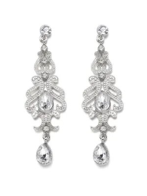 Silver 1920s Bridal Earrings