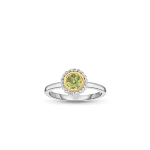 Silver & 18K Gold Prosecco Peridot Ring