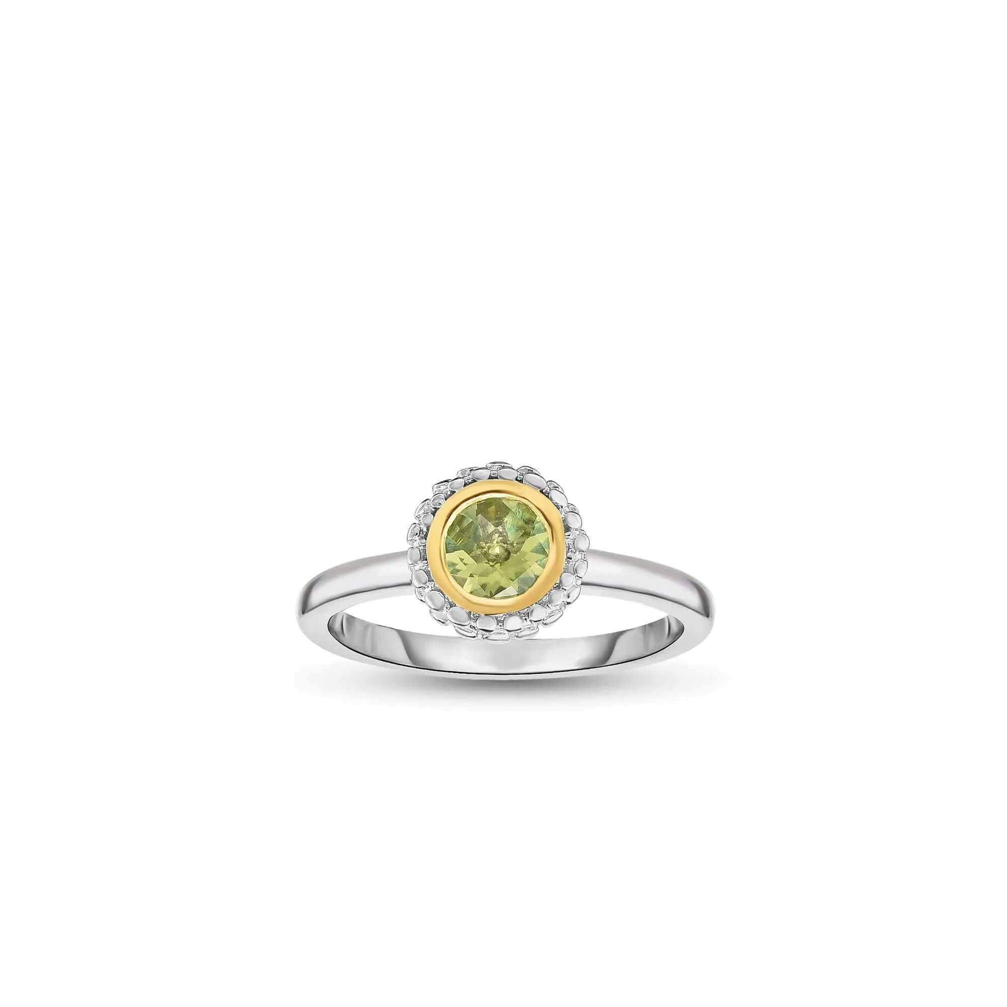 Silver & 18K Gold Prosecco Peridot Ring