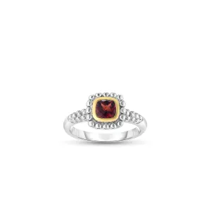 Silver & 18K Gold Prosecco Quadra Garnet Ring