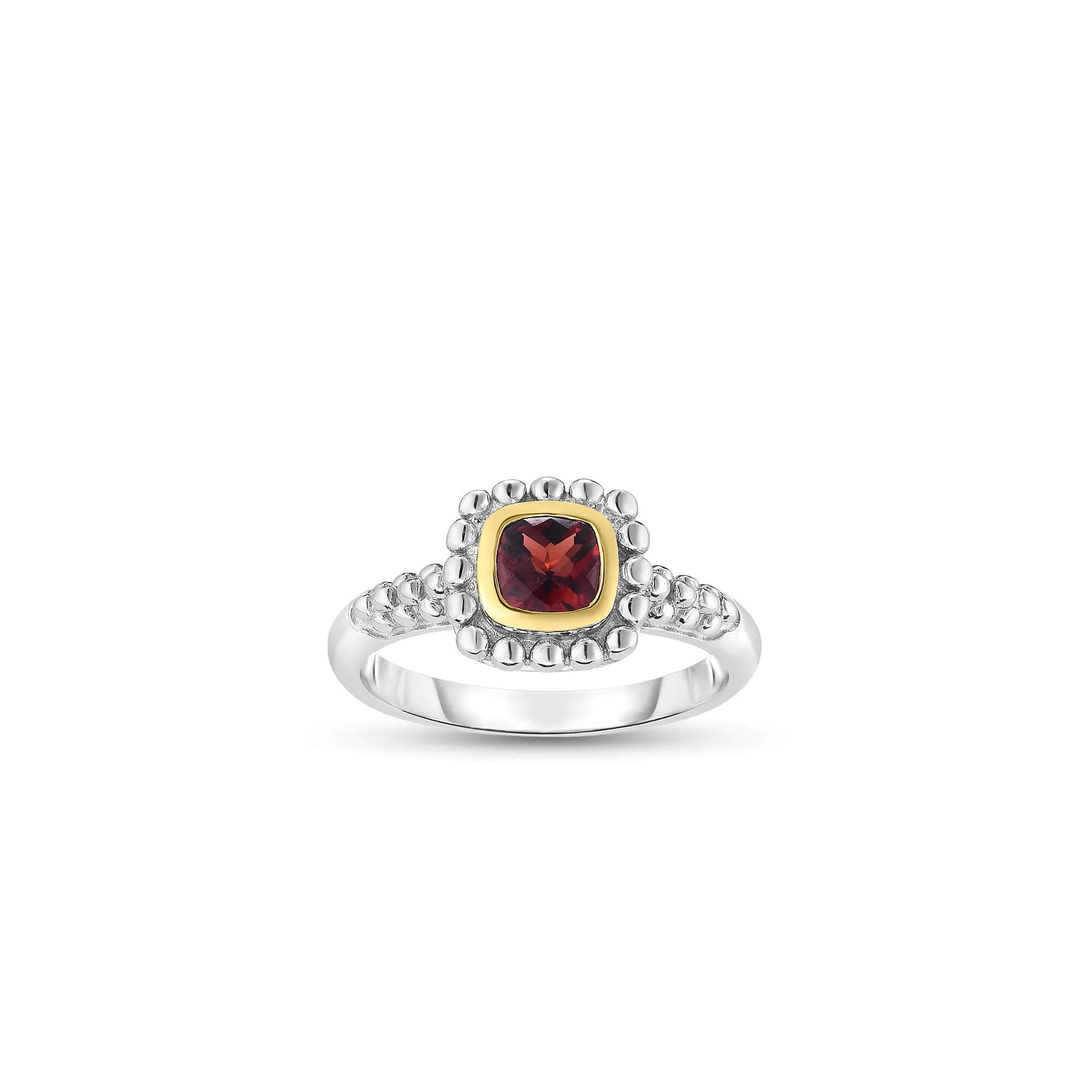 Silver & 18K Gold Prosecco Quadra Garnet Ring