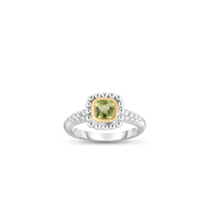 Silver & 18K Gold Prosecco Quadra Peridot Ring