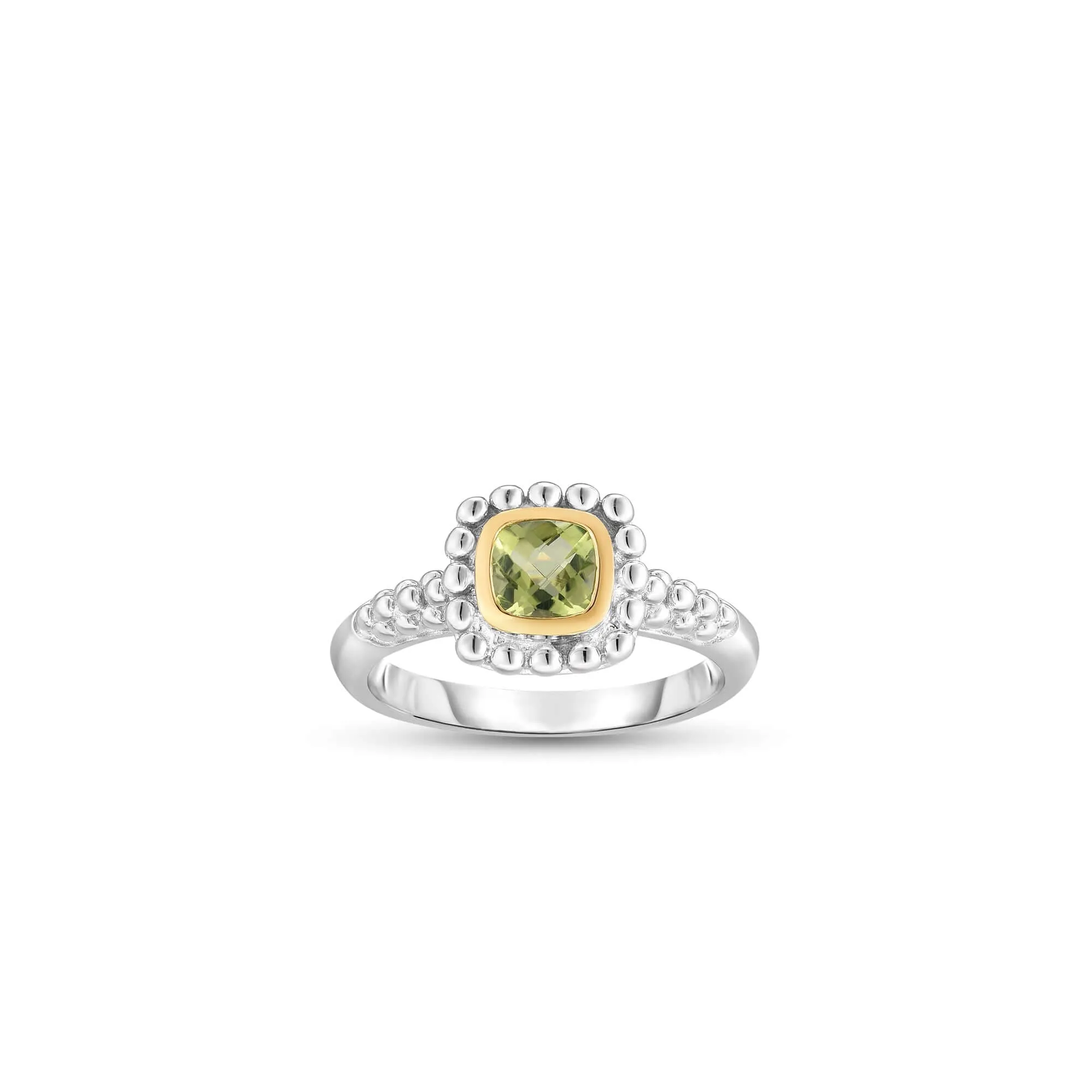Silver & 18K Gold Prosecco Quadra Peridot Ring