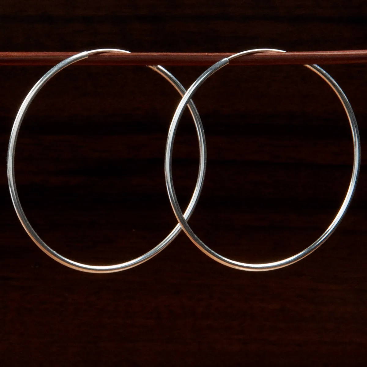 Silver Hoop Medium Earrings