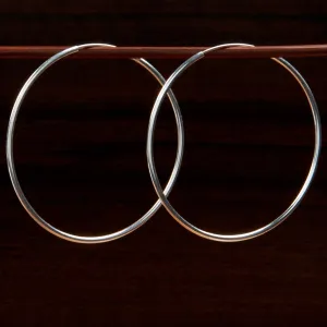 Silver Hoop Medium Earrings