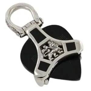 Silver Rasta Lion Guitar Pick Holder Pendant